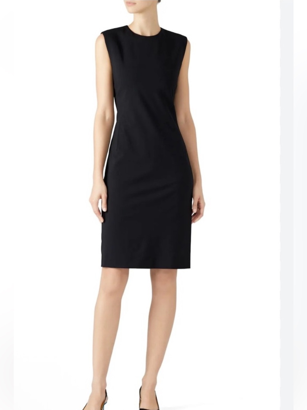 Theory New Classic Navy Pinstriped Wool Dress - Sleeveless Work Dress. Size 4